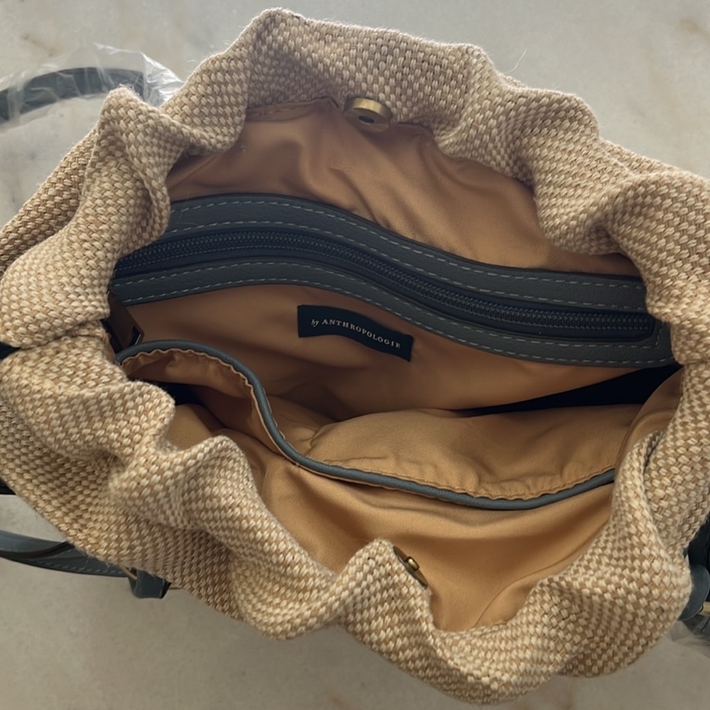 NWOT Anthropologie Blue Purse with Crossbody Strap - Picture 3 of 7